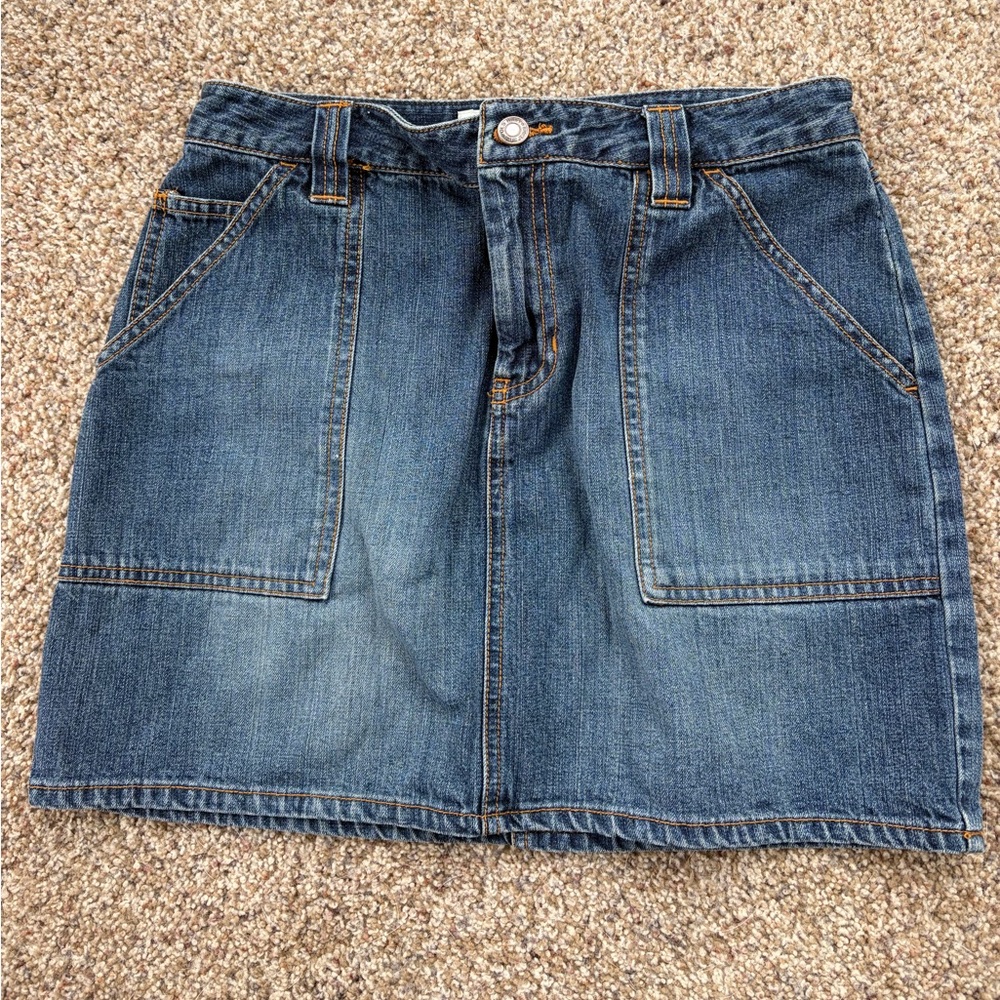 Old Navy Y2K 2003 Denim Low Rise Mini Skirt Size 4